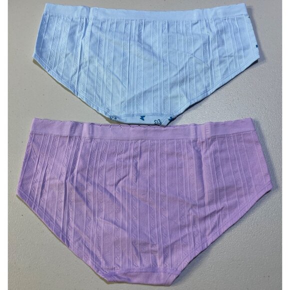 No Boundaries 2-Pack Seamless HIPSTER Panties XL Blue Butterfly & Lavender - Picture 2 of 7